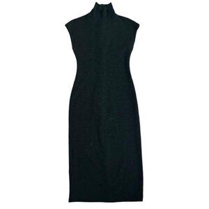 Theory Virgin Wool Blend Charcoal Grey Jersey Dress - Size Small